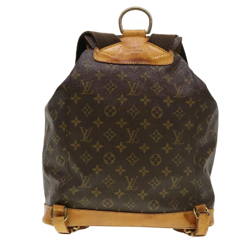 Louis Vuitton backpacks with a padded laptop compartment for travelLOUIS VUITTON Monogram Montsouris GM Backpack M51135 LV Auth 38762