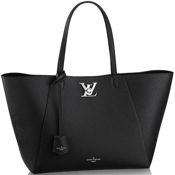 Ladies Louis Vuitton handbags with a detachable coin purse insideLouis Vuitton Lockme Cabas Bag Noir