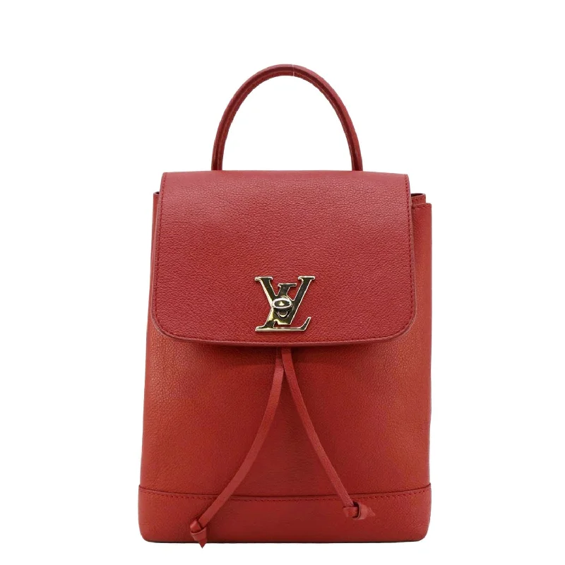 Louis Vuitton Capucines bags with smooth calfskin leather for luxuryLOUIS VUITTON Lockme Leather Backpack Bag Poppy