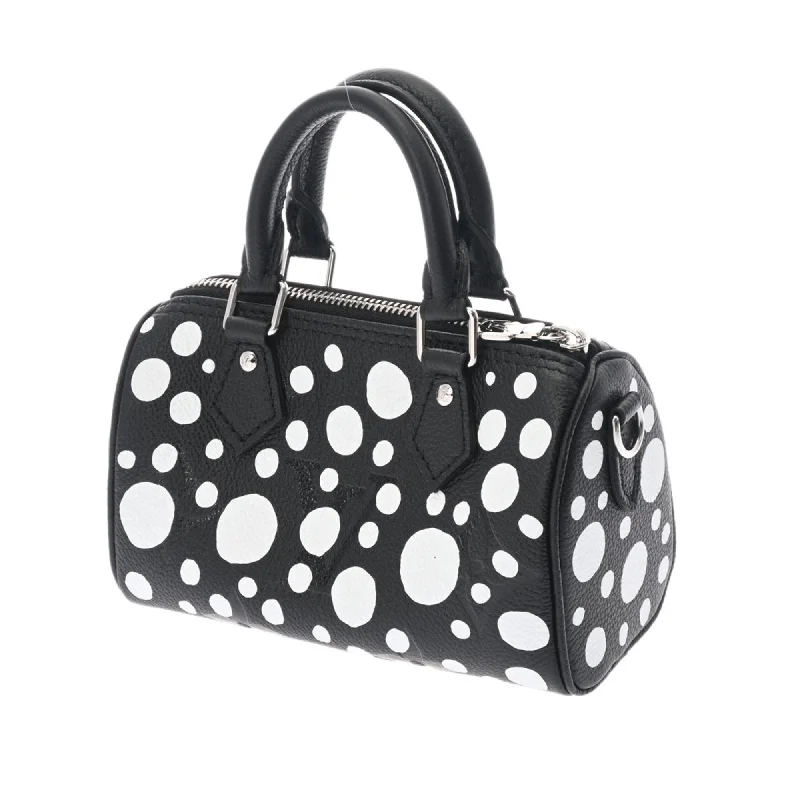 Ladies Louis Vuitton handbags with a detachable coin purse insideLOUIS VUITTON Monogram Nano Speedy Yayoi Kusama Collaboration Black White M81456 Women's Implant [Dot] Shoulder Bag