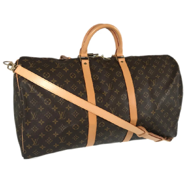 Louis Vuitton handbags with a beaded trim for a touch of glamourLOUIS VUITTON Monogram keepall Bandolier 55 Boston bag