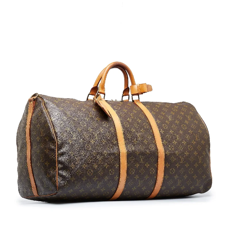 Ladies Louis Vuitton shoulder bags with a wide - width strap for comfortLOUIS VUITTON Monogram Keepall Bandouliere 60 Travel Bag