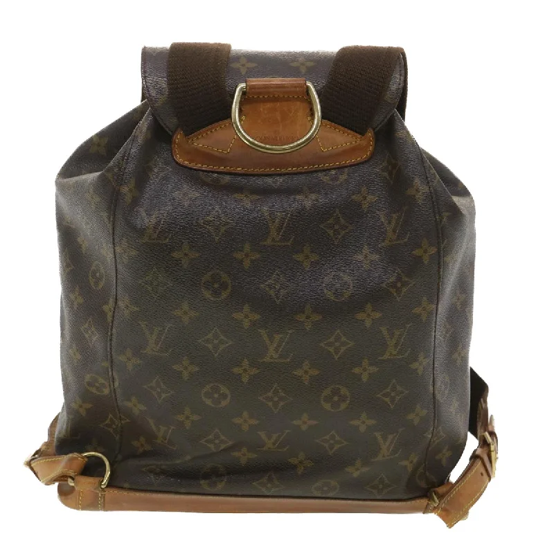 Louis Vuitton tote bags with a water - resistant coating for outdoor useLOUIS VUITTON Monogram Montsouris GM Backpack M51135 LV Auth 34113