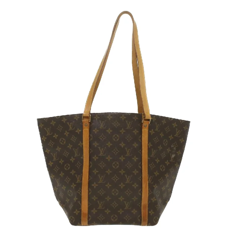 Louis Vuitton bags with a chain - link trim and a leather body for a modern edgeLOUIS VUITTON Monogram Sac Shopping Tote Bag M51108 LV Auth 36070