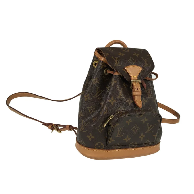 Ladies Louis Vuitton shoulder bags with a single - handle silhouetteLOUIS VUITTON Monogram Mini Montsouris Backpack Backpack