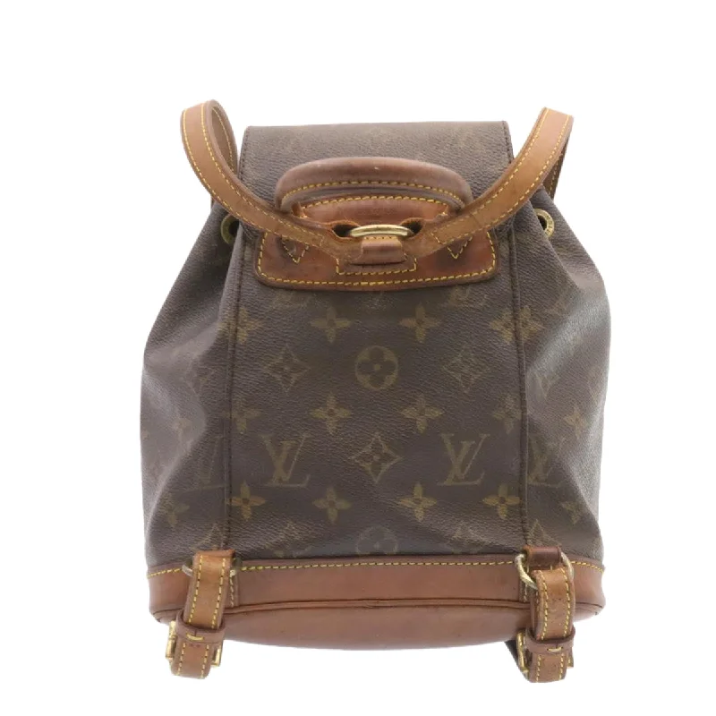 Louis Vuitton bags with a front - flap pocket for quick - access itemsLOUIS VUITTON Monogram Montsouris PM Backpack M51137 LV Auth ki1157