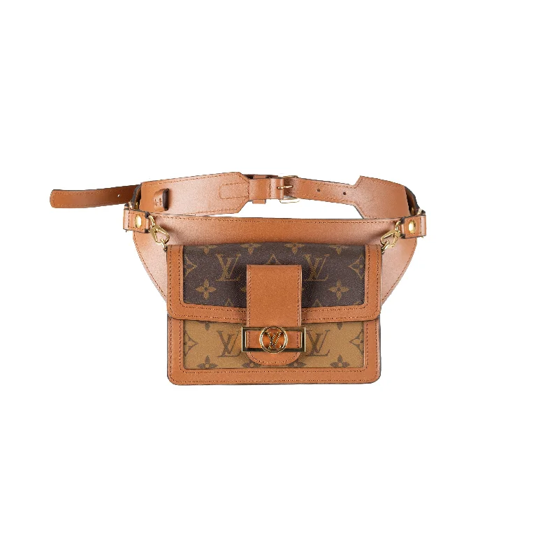 Louis Vuitton handbags with a metal - framed clasp for durabilityLOUIS VUITTON Louis Vuitton Monogram Reverse Canvas Dauphine Bumbag