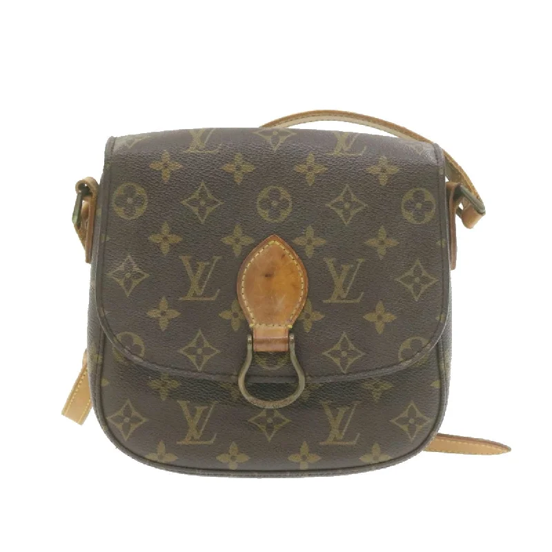 Louis Vuitton handbags with a back - zip pocket for storing valuablesLOUIS VUITTON Monogram Saint Cloud MM Shoulder Bag M51243 LV Auth am683g