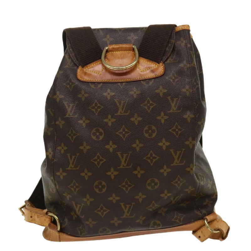 Louis Vuitton handbags with a beaded trim for a touch of glamourLOUIS VUITTON Monogram Montsouris GM Backpack M51135 LV Auth 36094