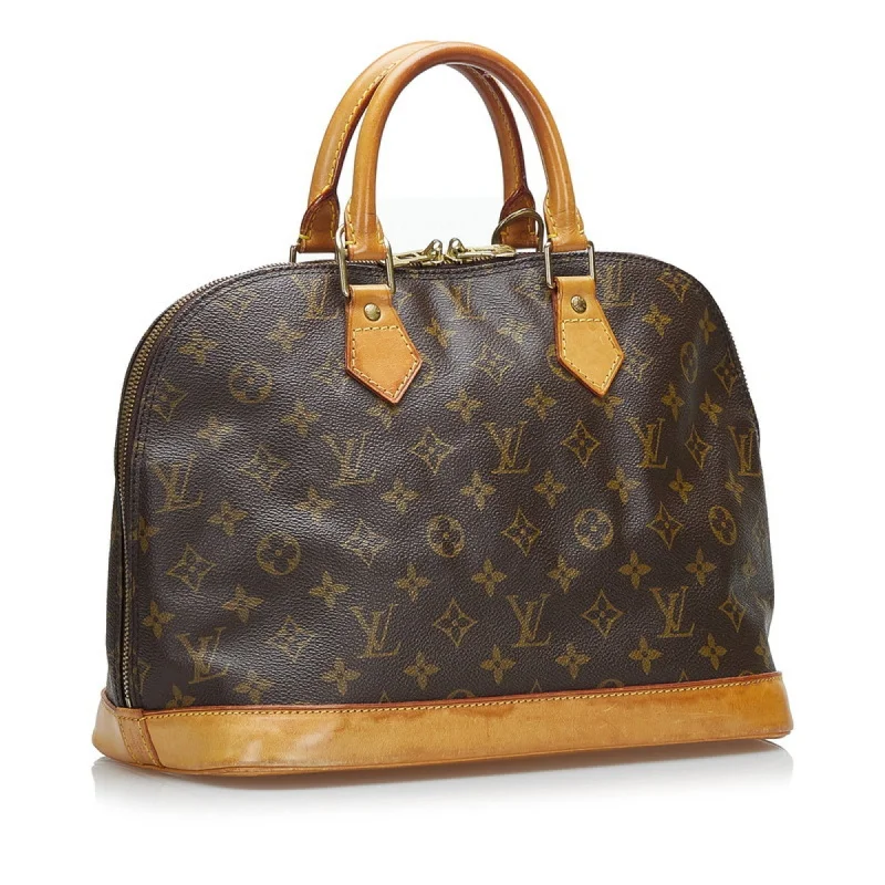 Louis Vuitton tote bags with a water - resistant coating for outdoor useLOUIS VUITTON Monogram Alma PM Handbag M51130 Brown PVC Leather Ladies