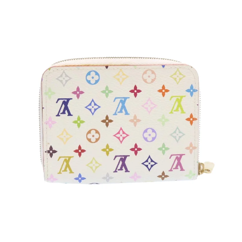 Ladies Louis Vuitton Capucines bags with a detachable shoulder strapLOUIS VUITTON Monogram Multicolor Zippy Coin Purse White M93741 LV Auth 25121