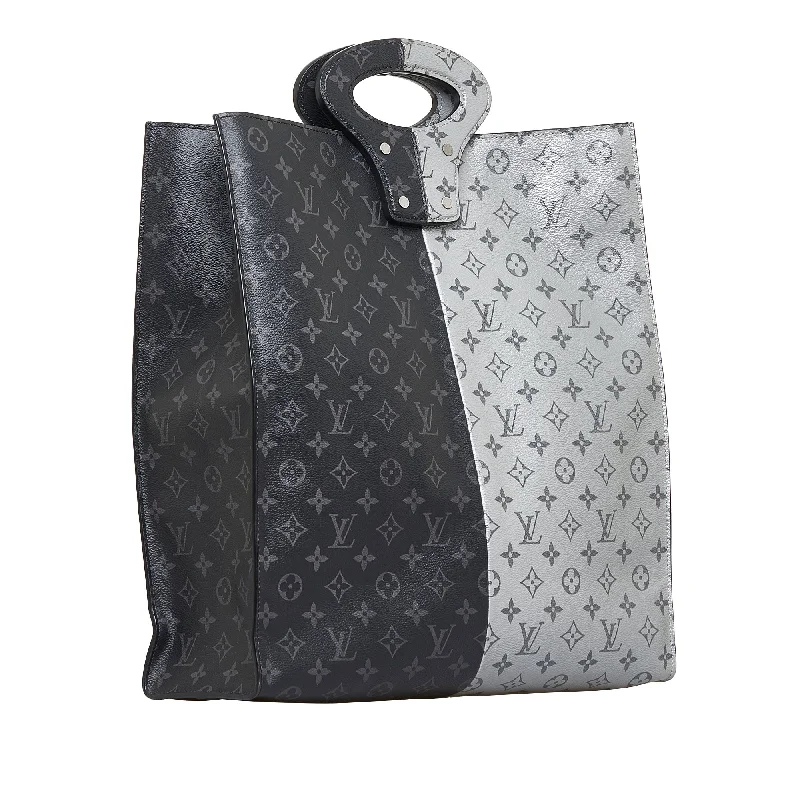 Louis Vuitton bags with a zip - around closure for enhanced securityLOUIS VUITTON Split Monogram Eclipse North South Tote Tote Bag