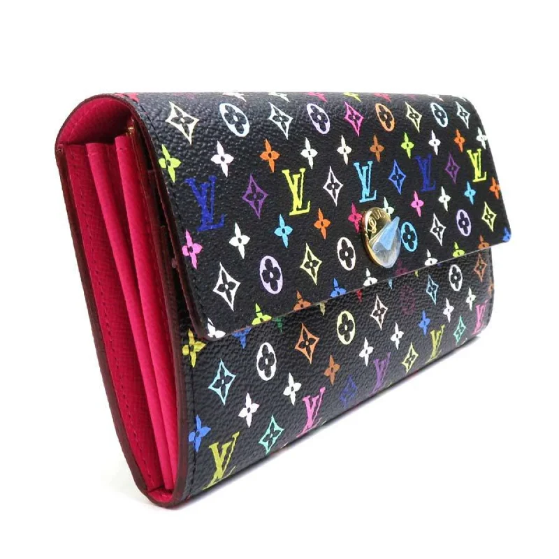 Louis Vuitton Twist bags with a contrast - colored interior for visual interestLOUIS VUITTON Long Wallet Monogram Multicolor Portefeuille Sarah Noir Unisex M60273