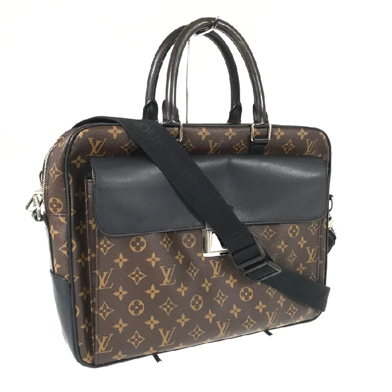 Small - sized Louis Vuitton Pochette Metis bags for a compact carryLOUIS VUITTON Monogram Macassar Soft Briefcase M56719 Briefcase