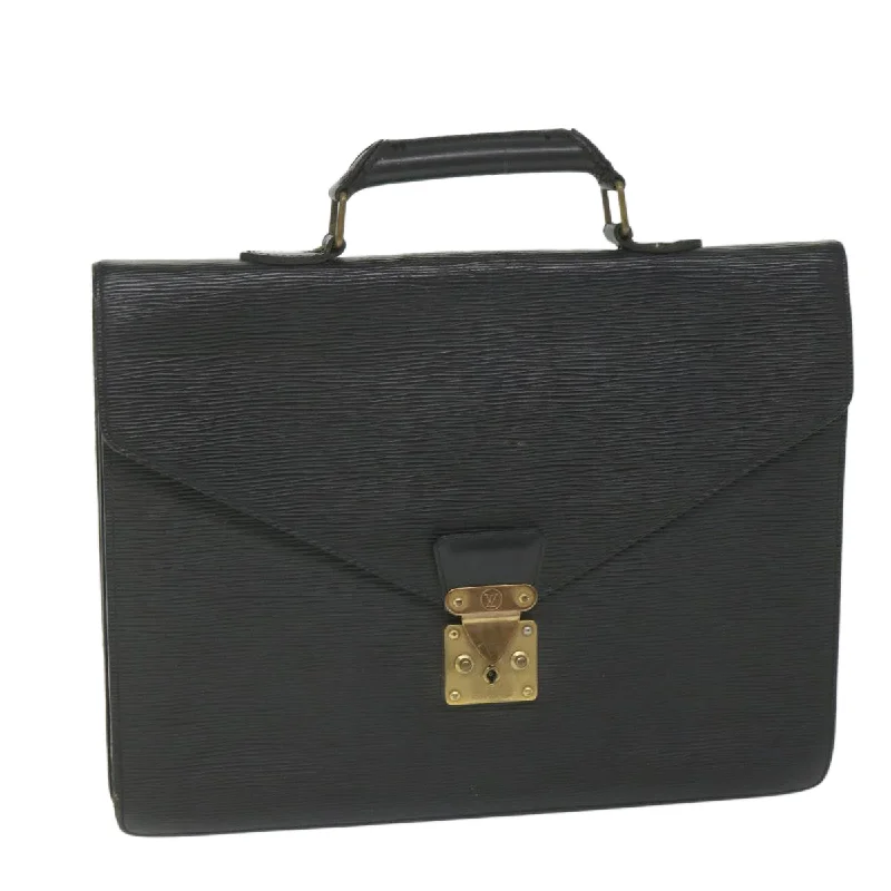 Louis Vuitton Twist bags with a snakeskin - effect panel for a bold lookLOUIS VUITTON Epi Serviette Conseiller Briefcase Black M54422 LV Auth ep2102