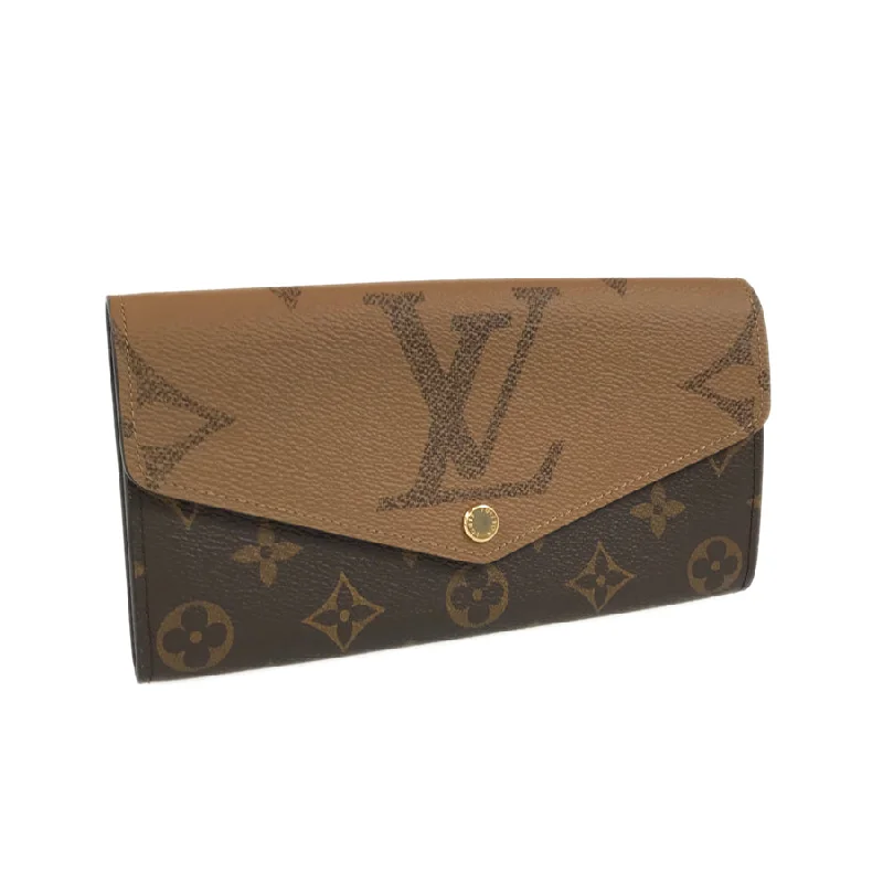 Louis Vuitton Alma bags with a detachable shoulder strap for versatilityLOUIS VUITTON Monogram Giant Reverse Portefeiulle Sarah M80726 Long wallet Folding cover lid