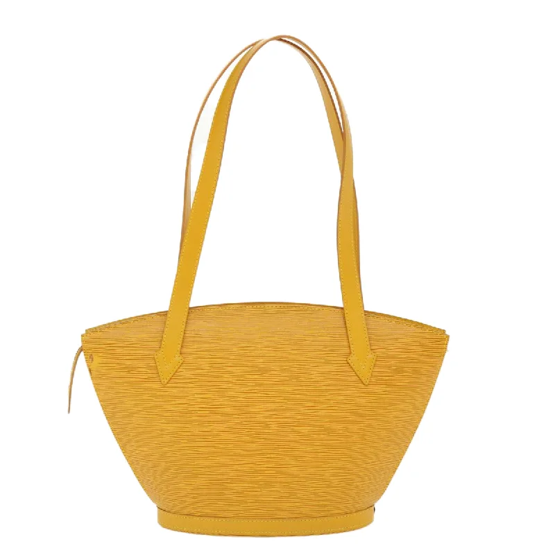 Louis Vuitton handbags with a patent - leather finish for a shiny lookLOUIS VUITTON Epi Saint Jacques Shopping Shoulder Bag Yellow M52269 Auth 38076