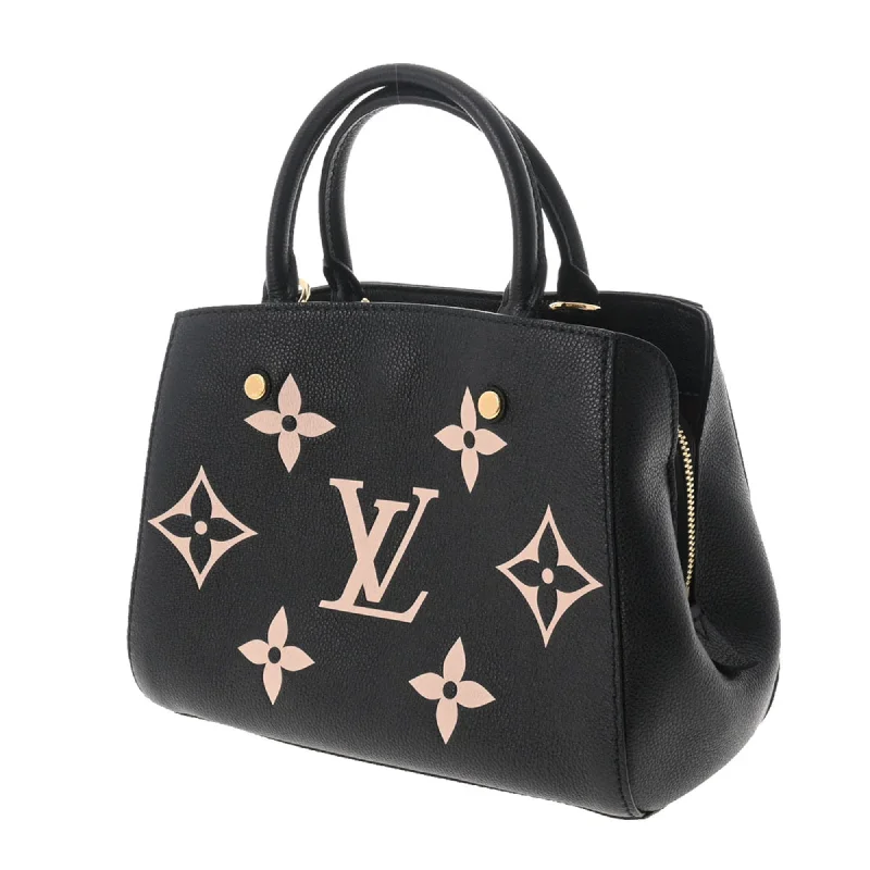 Louis Vuitton Alma bags with a detachable shoulder strap for versatilityLOUIS VUITTON Monogram Emplant Montaigne BB Noir Beige M45489 Women's Bag