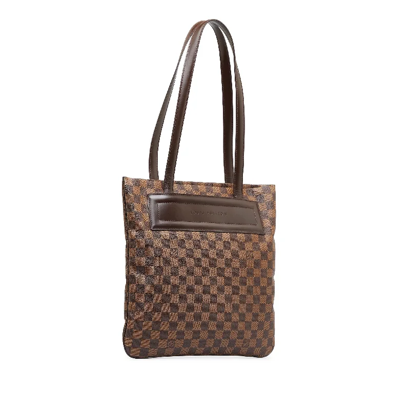 Louis Vuitton bags with a snap - button closure and a decorative charm for styleLOUIS VUITTON Damier Ebene Clifton Tote Bag