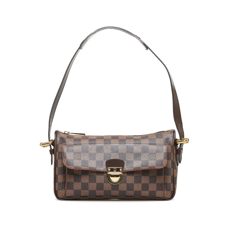 Louis Vuitton Twist bags with a contrast - colored interior for visual interestLOUIS VUITTON Damier Ravello GM Handbag Shoulder Bag N60006 Brown PVC Leather Women's