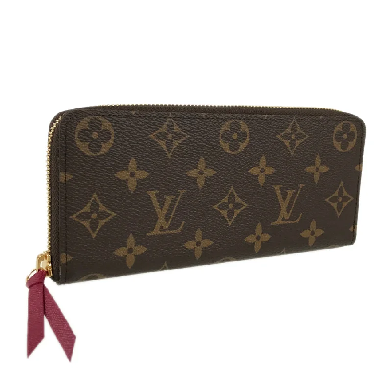 Louis Vuitton bags with a detachable mobile phone holder for convenienceLOUIS VUITTON Monogram Portefeuille Clemence M60742 Long wallet Round zipper