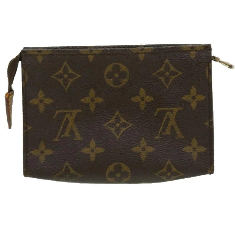 Louis Vuitton tote bags with a double - handle and shoulder - strap optionLOUIS VUITTON Monogram Poche Toilette 15 Pouch M47546 LV Auth ki2186