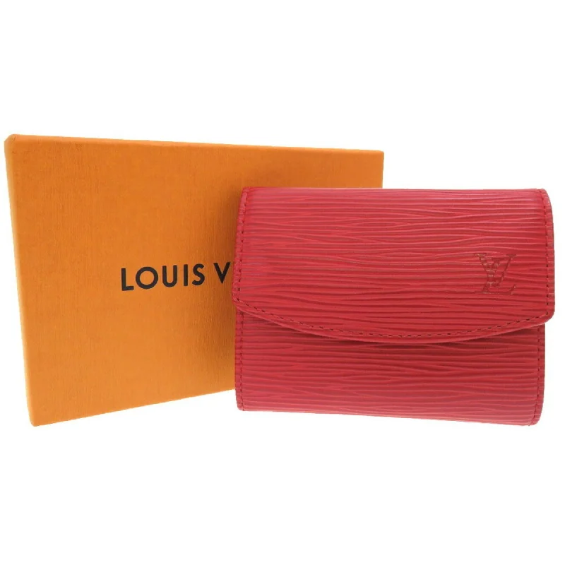 Louis Vuitton bags with a detachable mobile phone holder for convenienceLOUIS VUITTON Epi Portomone Sampur Castilian Red M63417 Coin Case Purse Wallet