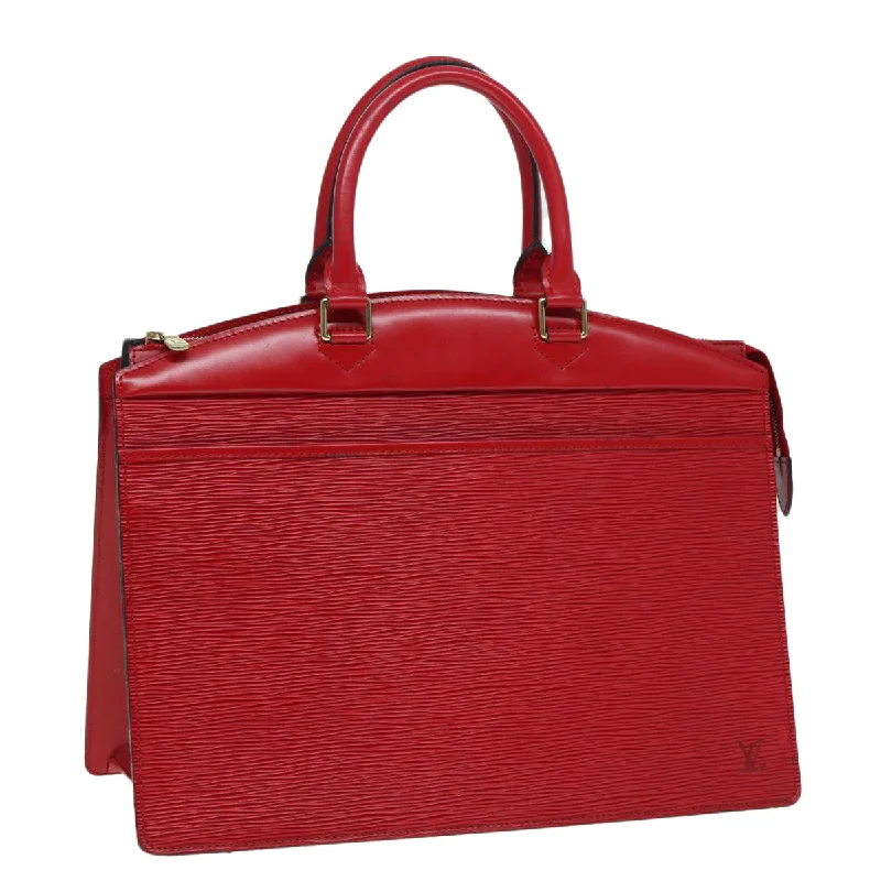 Louis Vuitton handbags with a back - zip pocket for storing valuablesLOUIS VUITTON Epi Riviera Hand Bag Red M48187 LV Auth 87933