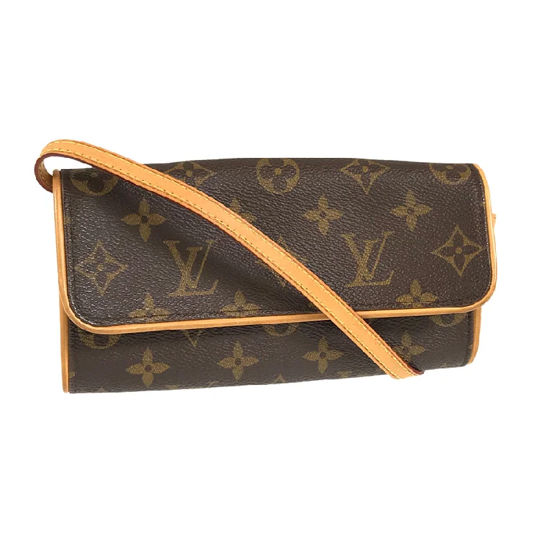 Louis Vuitton bags with a chain - link trim and a leather body for a modern edgeLOUIS VUITTON Monogram Pochette Twin PM M51854 Shoulder bag