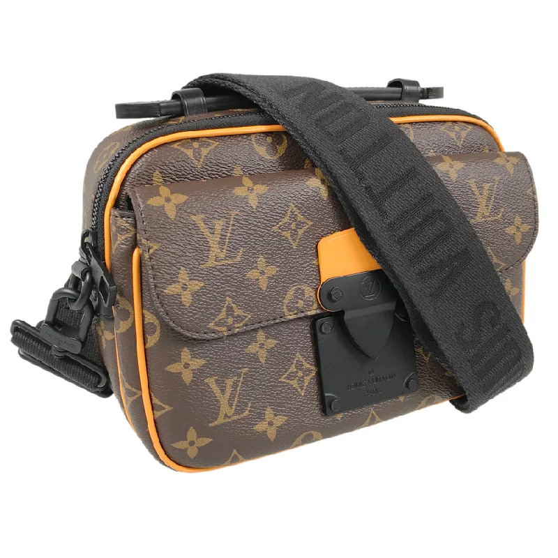 Louis Vuitton tote bags with a water - resistant coating for outdoor useLOUIS VUITTON Monogram Macassar S Lock Messenger M46688 Shoulder bag