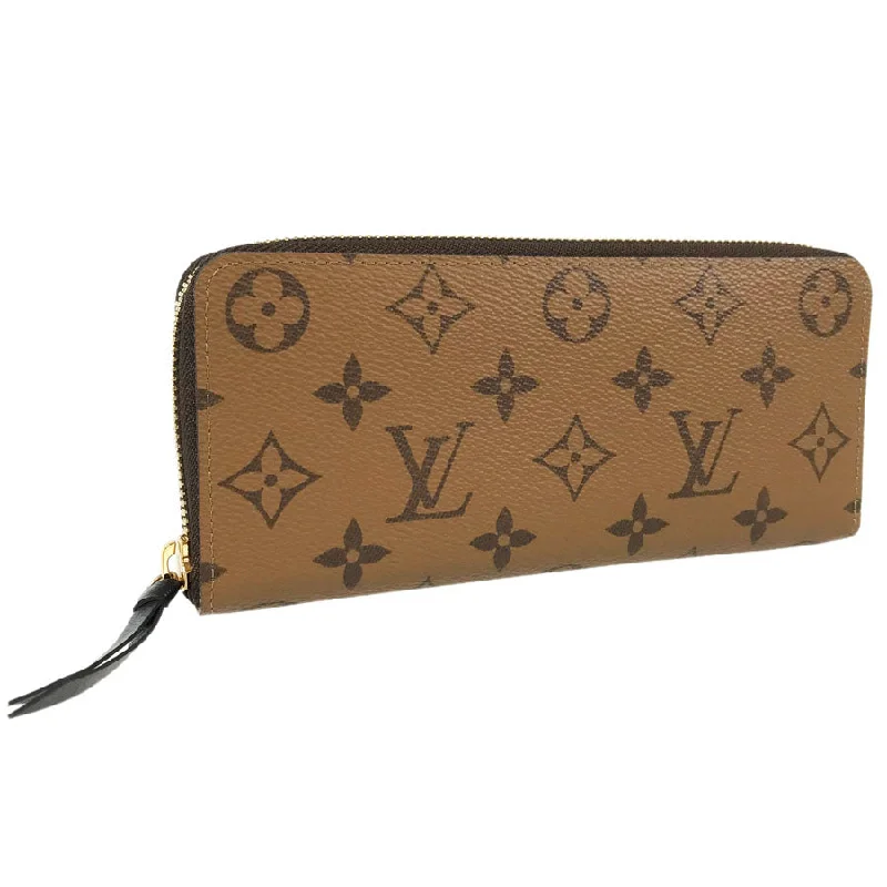 Ladies Louis Vuitton shoulder bags with a wide - width strap for comfortLOUIS VUITTON Monogram Reverse Portefeiulle Clemence M82336 Long wallet Round zipper