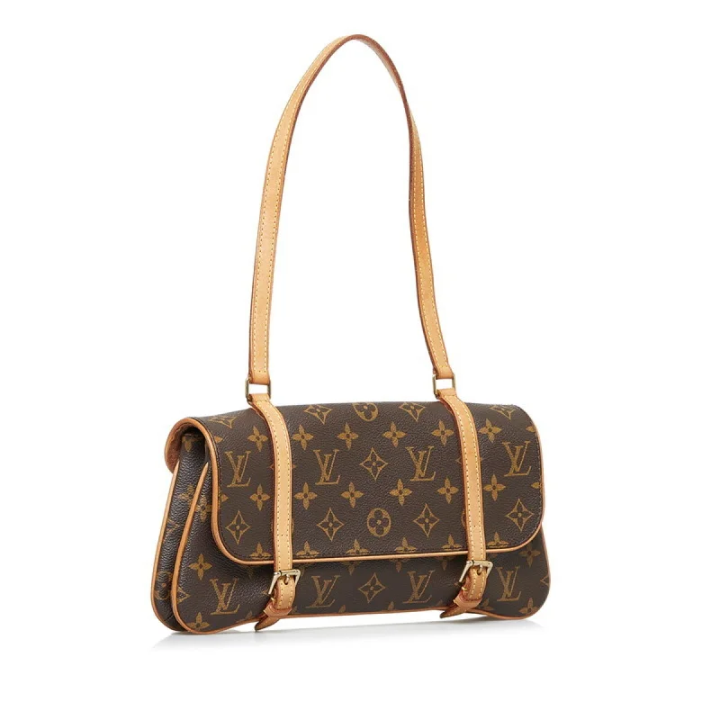 Louis Vuitton tote bags with a double - handle and shoulder - strap optionLOUIS VUITTON Monogram Marrel Shoulder Bag M51157 Brown PVC Leather Ladies