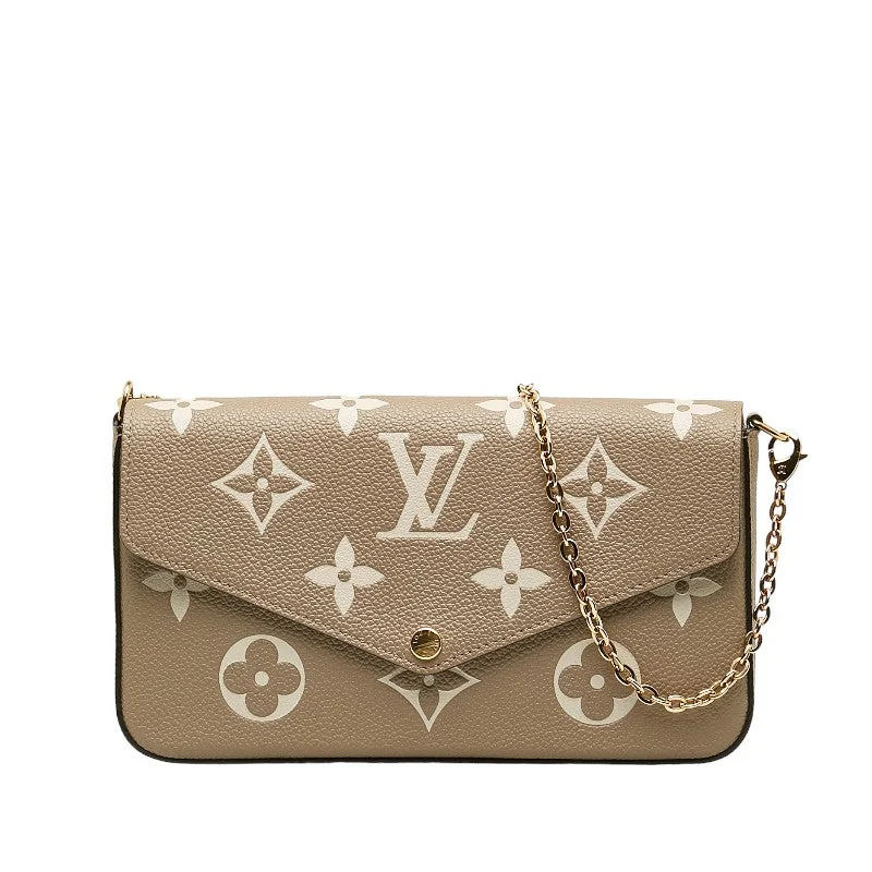 Louis Vuitton Alma bags with a leather - wrapped handle for a luxurious feelLOUIS VUITTON Louis Vuitton Monogram Amplant M69977 Shoulder Bag Carf/Leather Turtle Cream Gray Lady Gray