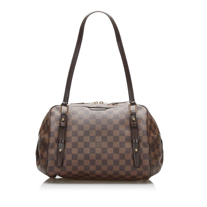 Louis Vuitton bags with a chain - link trim and a leather body for a modern edgeLouis Vuitton Louis Vuitton Damière N41158 Handbag PVC/Leather Brown