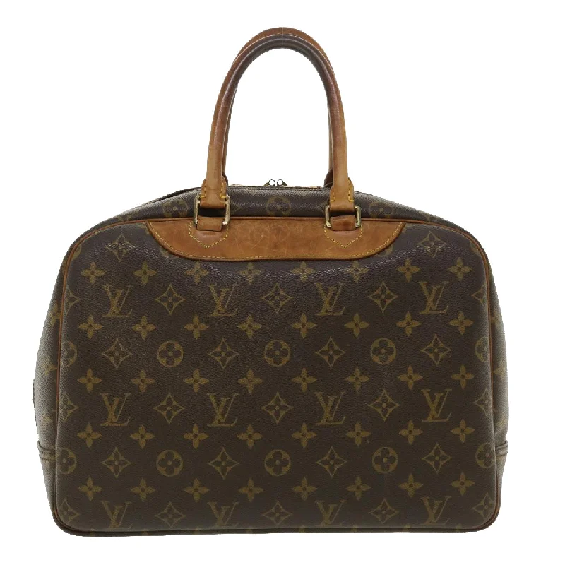 Ladies Louis Vuitton shoulder bags with a wide - width strap for comfortLOUIS VUITTON Monogram Deauville Hand Bag M47270 LV Auth fm1876