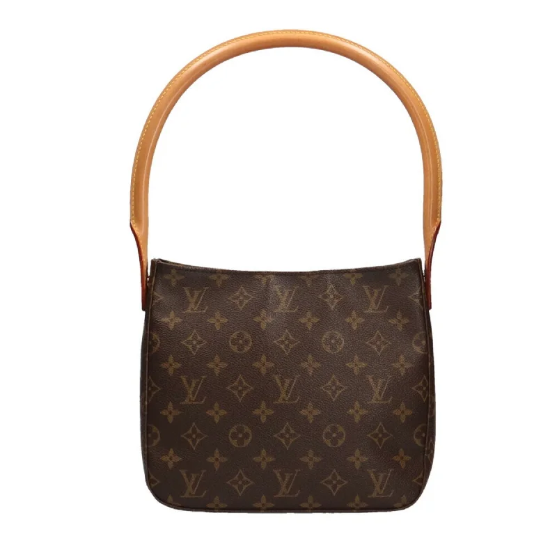 Louis Vuitton Alma bags with a monogram - embossed leather surfaceLouis Vuitton Looping MM Monogram Shoulder Bag Canvas Brown Ladies