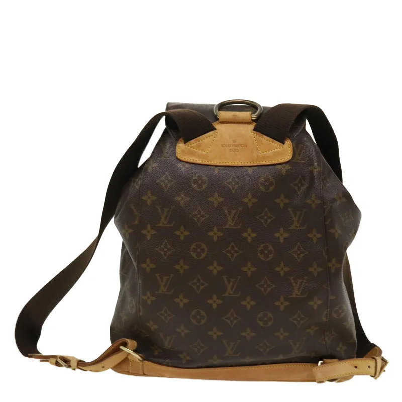 Louis Vuitton bags with a zip - around closure for enhanced securityLOUIS VUITTON Monogram Montsouris GM Backpack M51135 LV Auth 35963