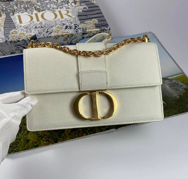 Christian Dior bags with a side - pocket for holding a water bottleDior 30 MONTAIGNE BAG white