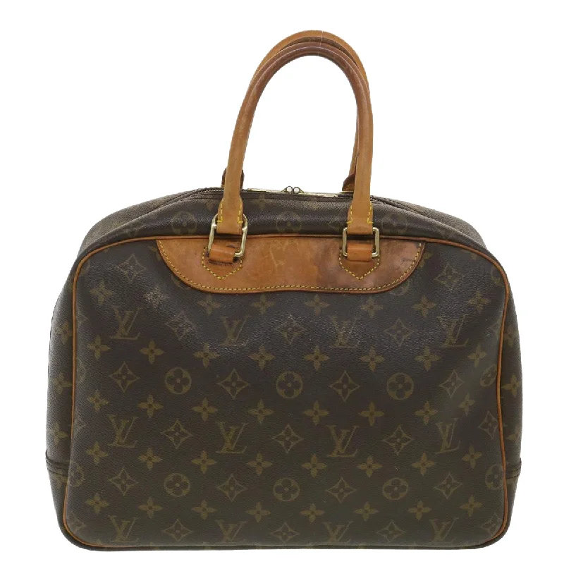 Ladies Louis Vuitton shoulder bags with a single - handle silhouetteLOUIS VUITTON Monogram Deauville Hand Bag M47270 LV Auth 37605