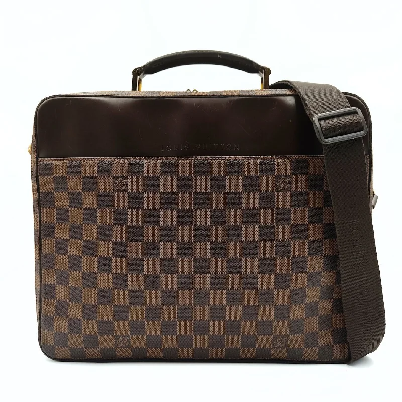 Ladies Louis Vuitton shoulder bags with a single - handle silhouetteLOUIS VUITTON Louis Vuitton Louis Vuitton Damier Ebene document bag