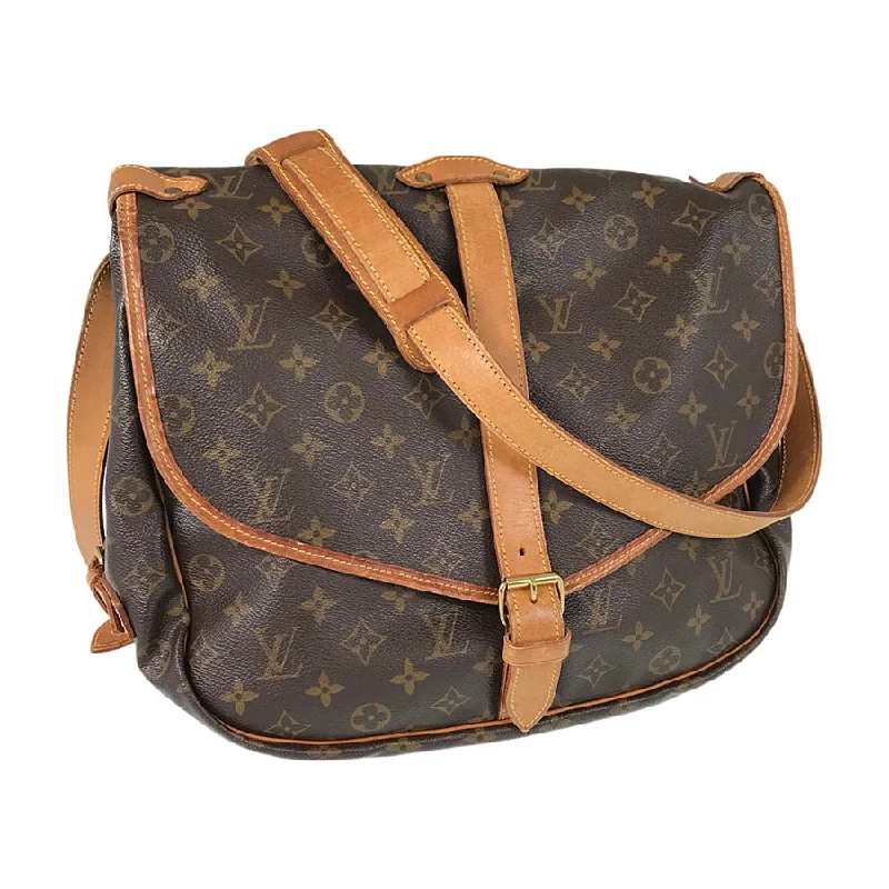 Louis Vuitton bags with a snap - button closure and a decorative charm for styleLOUIS VUITTON Monogram Sauhr 35 M42254 Shoulder bag