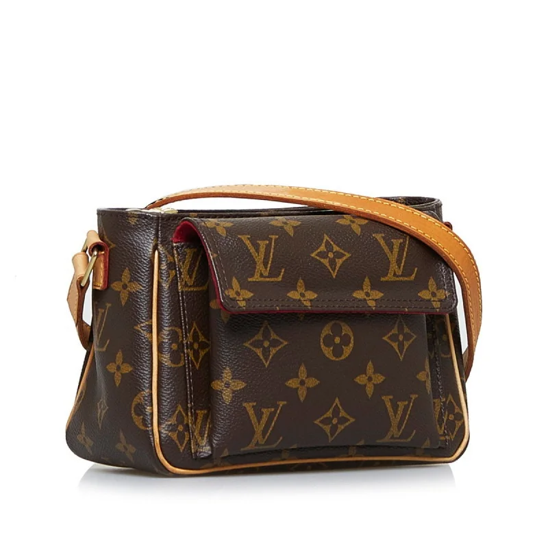 Ladies Louis Vuitton shoulder bags with a magnetic - closure flap for easeLOUIS VUITTON Monogram Vibasite PM Shoulder Bag M51165 Brown PVC Leather Ladies