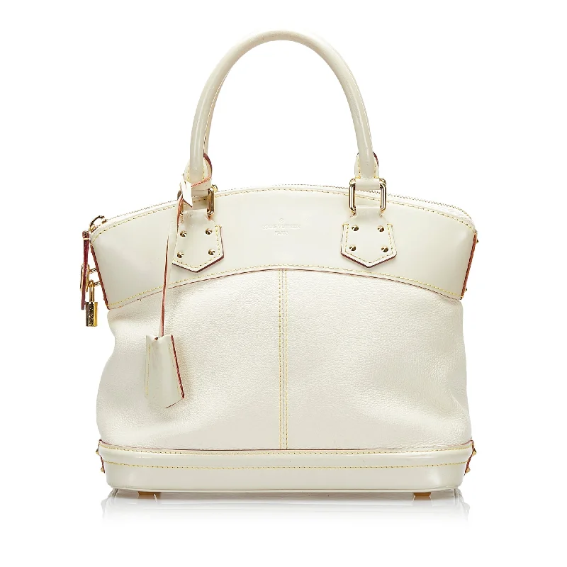 Louis Vuitton tote bags with a water - resistant coating for outdoor useLouis Vuitton Lockit PM White Suhali