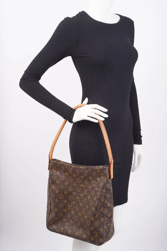 Louis Vuitton bags with a snap - button closure and a decorative charm for styleLouis Vuitton Looping Monogram Canvas GM