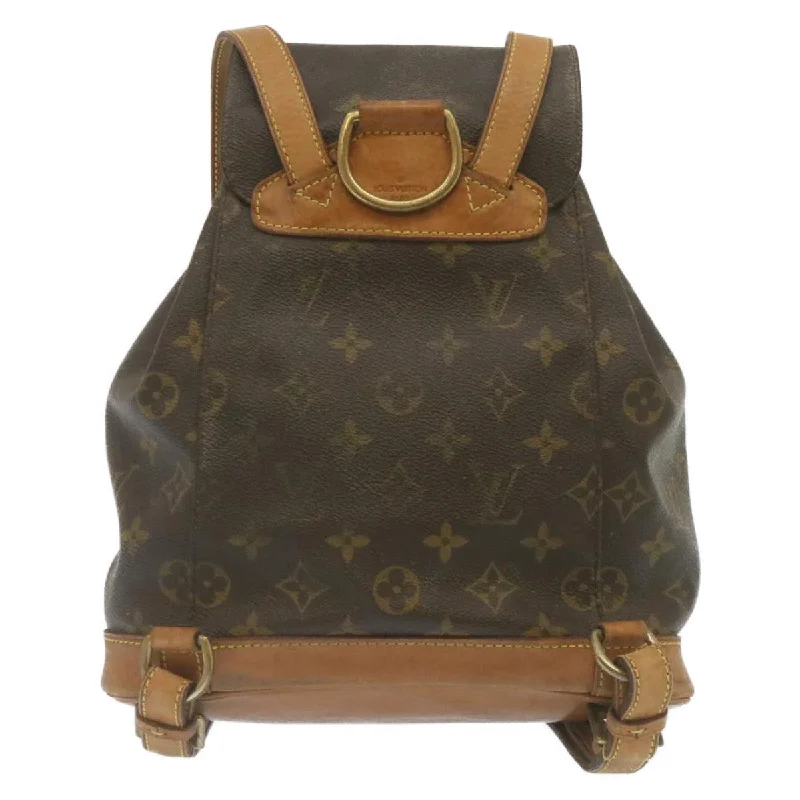 Ladies Louis Vuitton shoulder bags with a single - handle silhouetteLOUIS VUITTON Monogram Montsouris MM Backpack M51136 LV Auth tp181