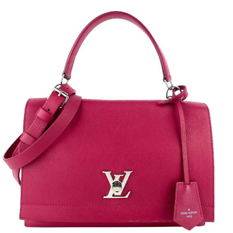 Louis Vuitton backpacks with a padded back panel for comfort during long - wearLOUIS VUITTON LockMe II Calfskin Leather Bag