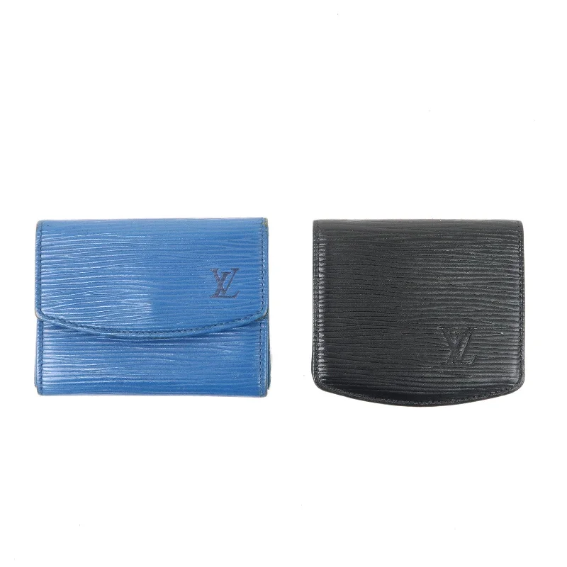 Louis Vuitton bags with a front - zip pocket for small items like keysLouis Vuitton Epi Set of 2 Coin Case Blue Black M63415 M63702