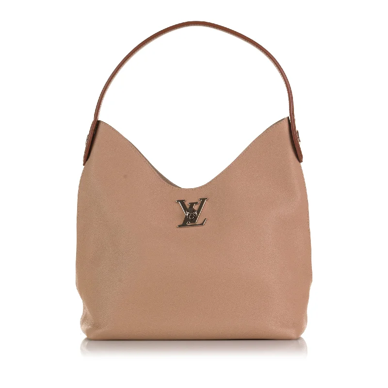 Louis Vuitton tote bags with a water - resistant coating for outdoor useLouis Vuitton Lockme Hobo Brown Calfskin