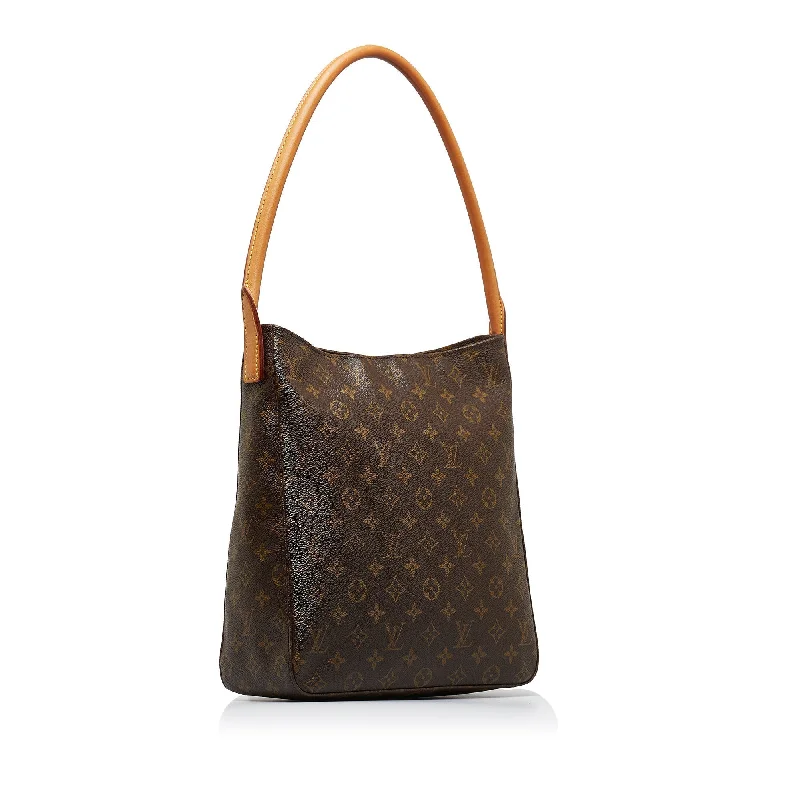 Louis Vuitton handbags with a patent - leather finish for a shiny lookLouis Vuitton Looping GM Monogram Canvas