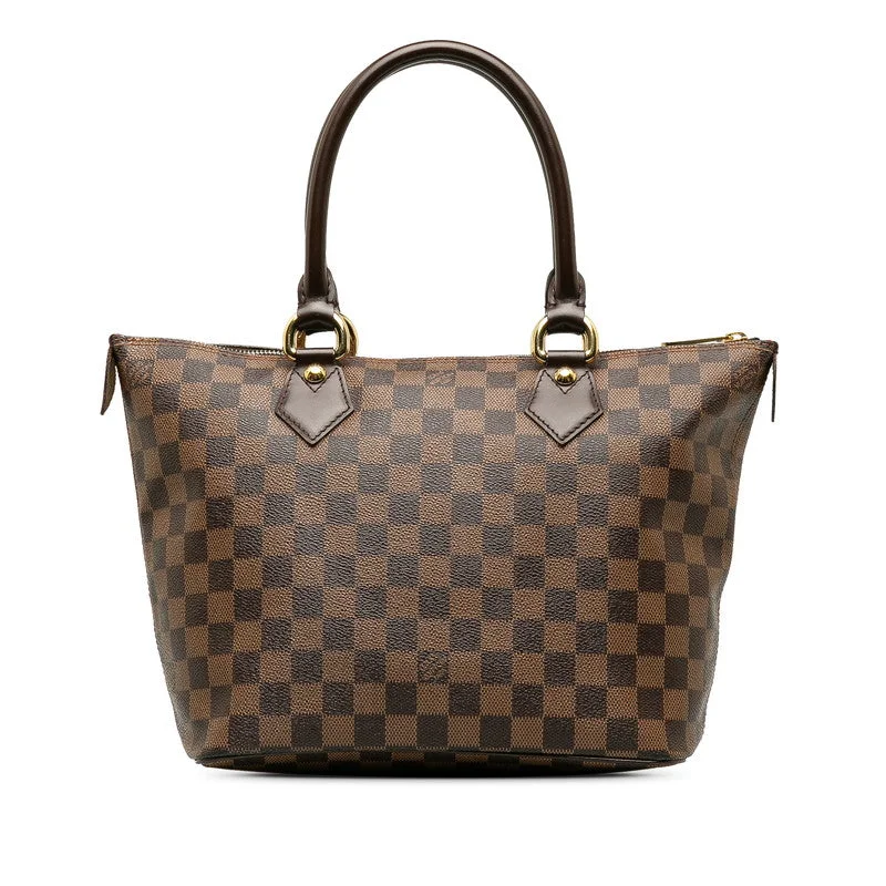 Louis Vuitton Petite Malle bags with a hard - shell structure for uniquenessLouis Vuitton Louis Vuitton Damière N51183 Handbag Leather  Brown